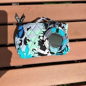 Vera Bradley Camofloral cosmetic bag with attached mirror